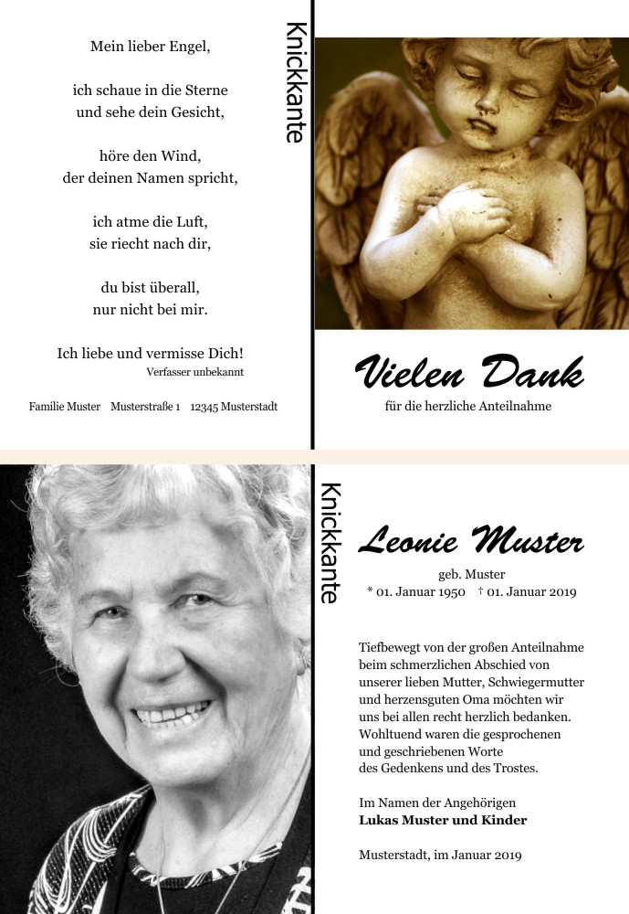 Danksagungskarten Trauer Danksagungskarten Trauer