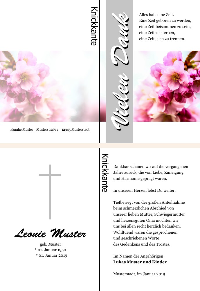 Danksagungskarten Trauer Danksagungskarten Trauer