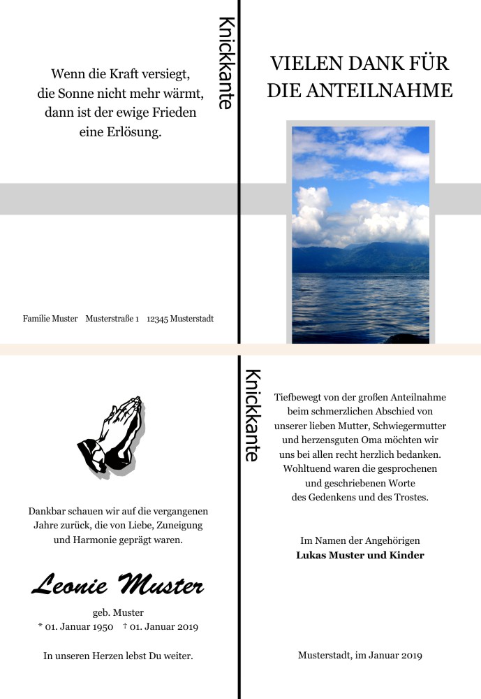 Danksagungskarten Trauer Danksagungskarten Trauer