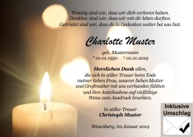 Danksagungen nach Todesfall. 