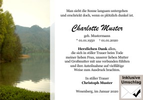 Persönliche Danksagung Trauer Karten. Berg und Berglandschaften. Danksagungen nach Todesfall, Beerdigung und Trauerfall drucken.