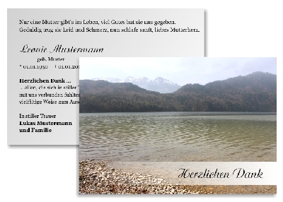 Individuelle und persönliche Danksagung Trauer Karten