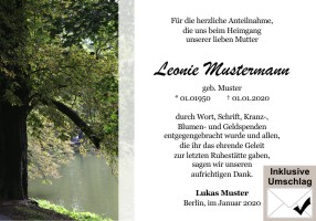 Waldweg, Trauerast, Waldlichtung, Baum, Trauerzweig. Danksagungen Trauer bei Sterbefall, Todesfall, Beerdigung und Trauerfall