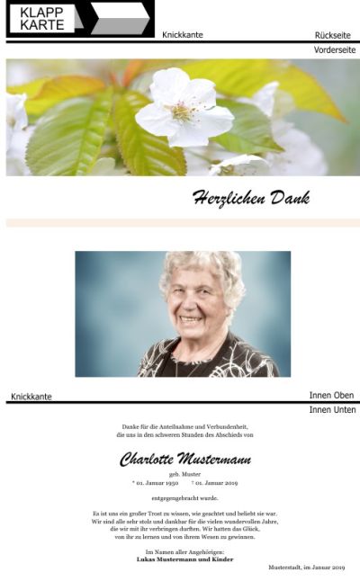 Frühling, Frühlingsblumen, Frühlingsblüten. Trauer Danksagung Karten bei Sterbefall, Todesfall, Beerdigung und Trauerfall