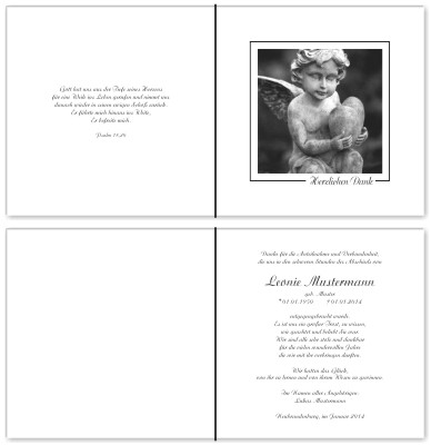 Beliebte Karten. Trauer Danksagung nach Beerdigung, Todesfall, Trauerfall und Sterbefall