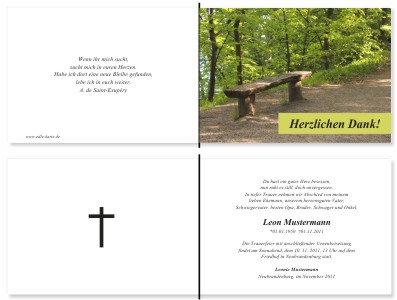 Sommer, Sommermotive, Sonnenschein, Sonnenlicht. Persönliche Trauerdankeskarten nach Trauerfall, Beerdigung und Todesfall