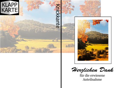 Beliebte Klappkarten im Hochformat. Trauerbriefe und Danksagungen nach Beerdigung und Todesfall