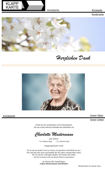 Frühling, Frühlingsblumen, Frühlingsblüten. Trauer Danksagung Karten bei Sterbefall, Todesfall, Beerdigung und Trauerfall